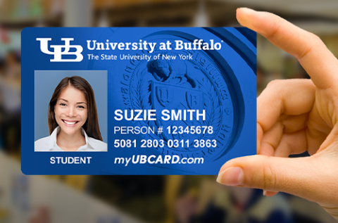 Hand holding a UB Card