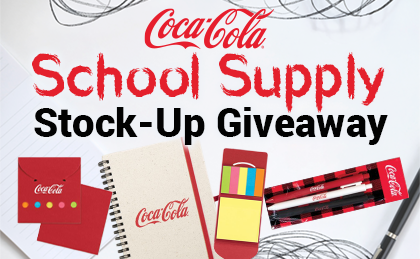 coca-cola school supply stock-up giveaway