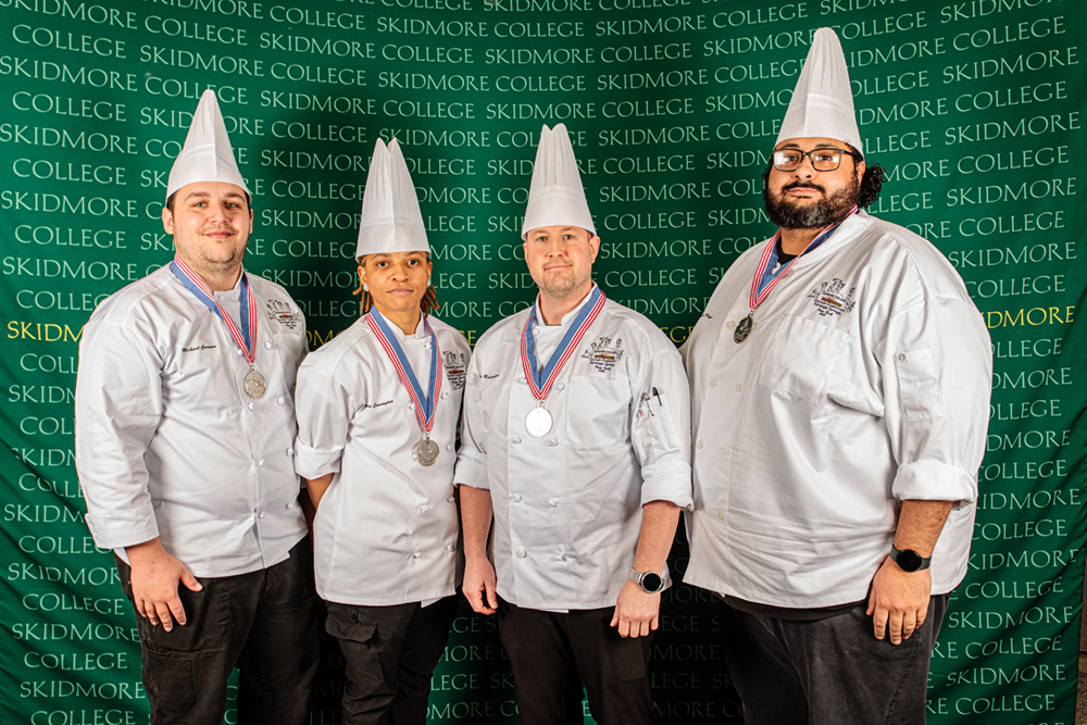 Chefs Michael Gorham, Kaprishia Covington, Ryan Rodenhaus and Malik Price posing with their medals