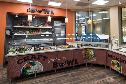 The Bowl at Ellicott Food Court in Ellicott Complex on North Campus.