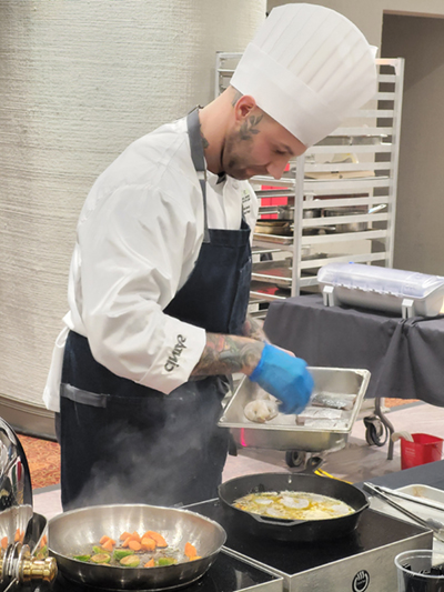 Chef Brendan cooking