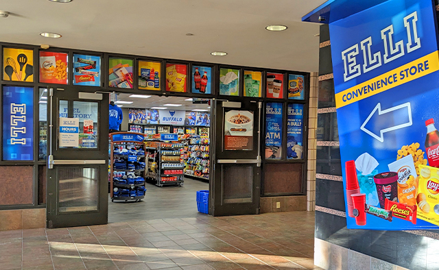 Entrance to The Elli convenience store in Ellicott Food Court