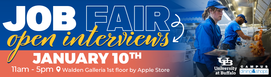 Job Fair & open interviews. January 10th 11am-5pm Walden Galleria 1st floor by Apple Store