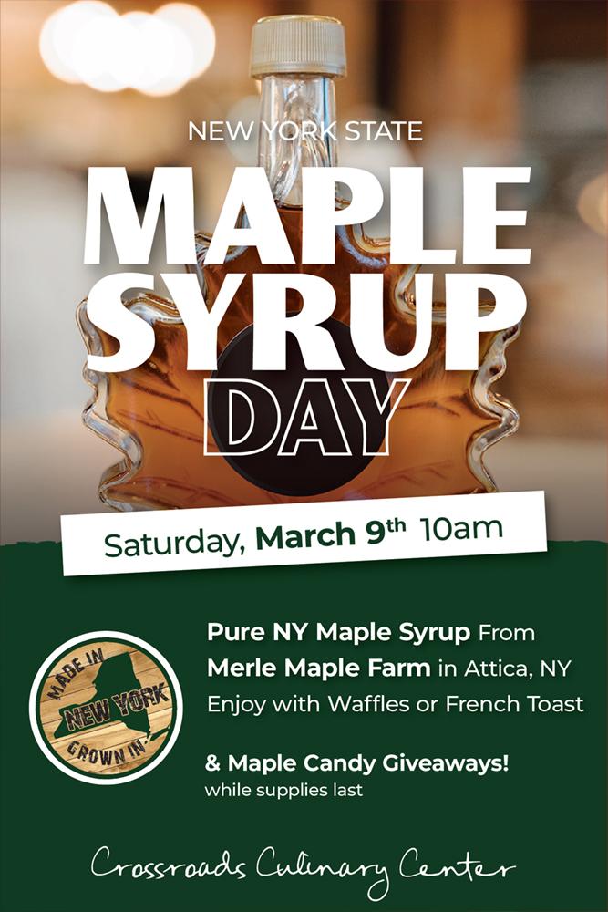 New York State Maple Syrup Day. Pure NY Maple Syrup From Merle Maple Farm in Attica, NY. Enjoy with Waffles or Pancakes. Maple Candy Giveaways while supplies last.