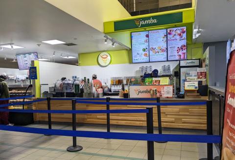 Jamba at the Student Union is located to the right of Champa Sushi and to the left of Union Marketplace.