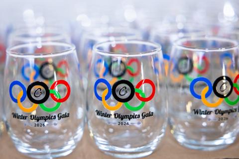 C3 Winter Olympics Gala commemorative glasses. Photo: Meredith Forrest Kulwicki
