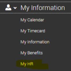 My Information > My HR