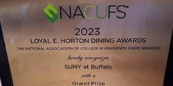 NACUFS 2023 Loyal E. Horton Dining Awards hereby recognizes SUNY at Buffalo with a Grand Prize