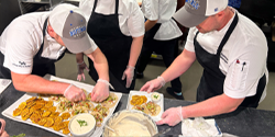 Chefs preparing the competition meal