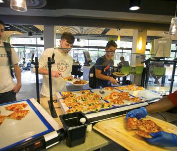Students getting food at Baked Creations. Photo by Meredith Forrest Kulwicki.
