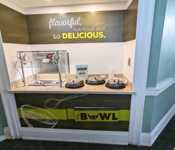 Self serve soup nook at Harriman Café.