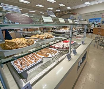 Dessert station at Goodyear Dining Center, located in the seating area.
