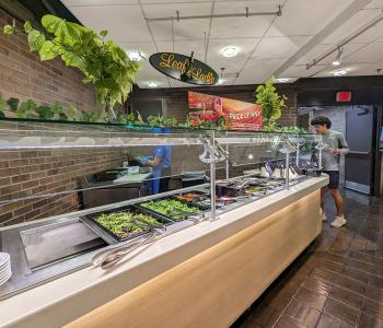 Leaf & Ladle station at Governors Dining Center, which has build your own salad options.