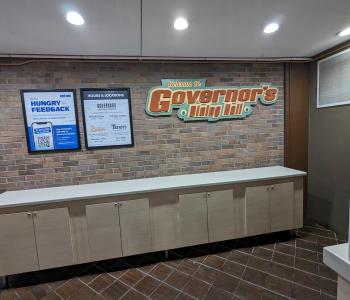 One of the entrances to Governors Dining Center, next to the card swipe station.