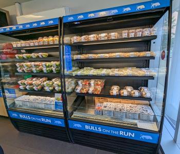 One of the Grab & Go stations at Bulls on the Run at Greiner Hall